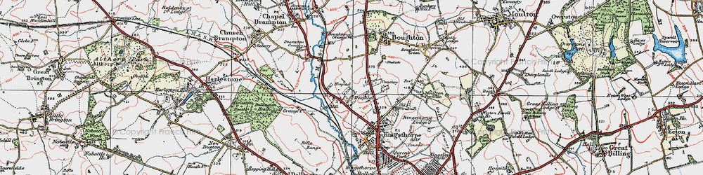 Old map of Boughton Grange in 1919