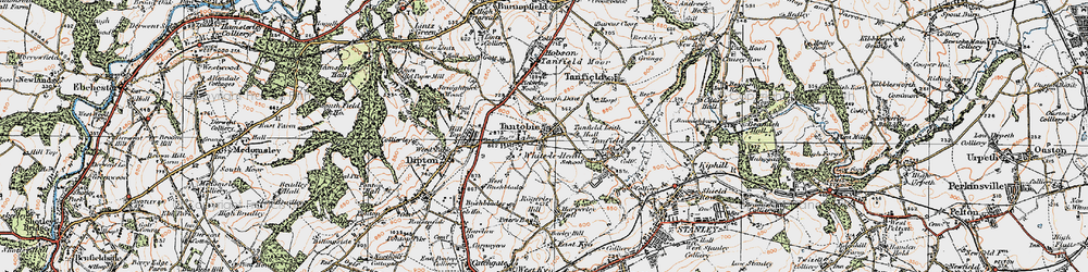 Old map of White-le-Head in 1925