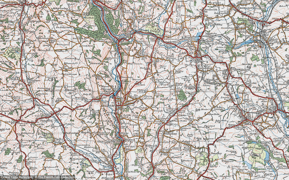 Old Map of White Moor, 1921 in 1921