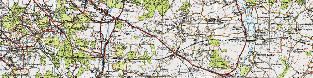 Old map of White Oak in 1920