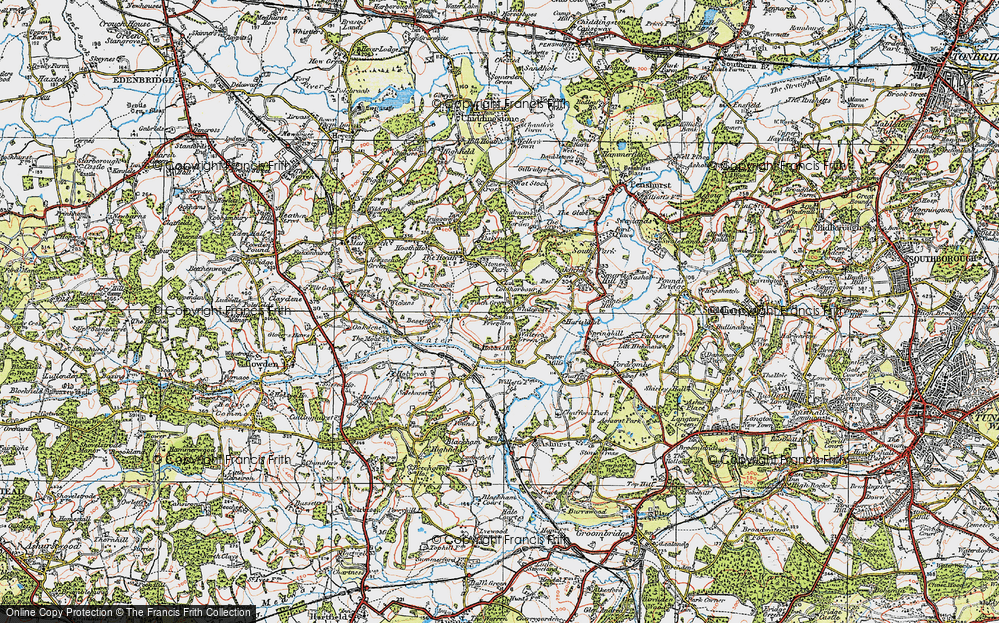 Old Map of Historic Map covering Bassetts in 1920