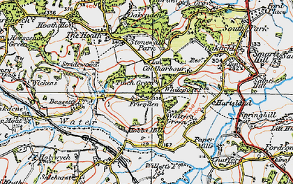 Old map of Bassetts in 1920