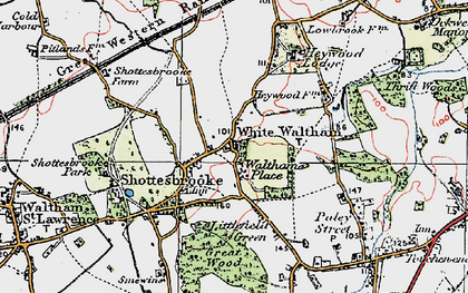 Old map of White Waltham in 1919