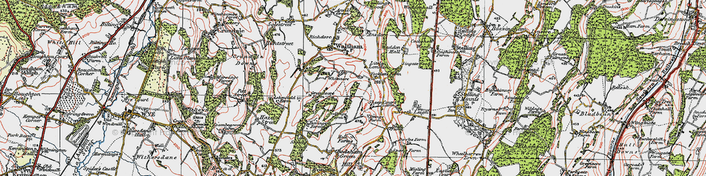 Old map of Whiteacre in 1920