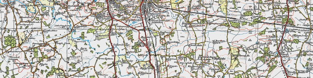 Old map of Whitebushes in 1920