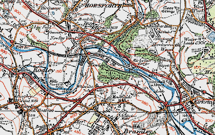 Old map of Bramley Fall in 1925