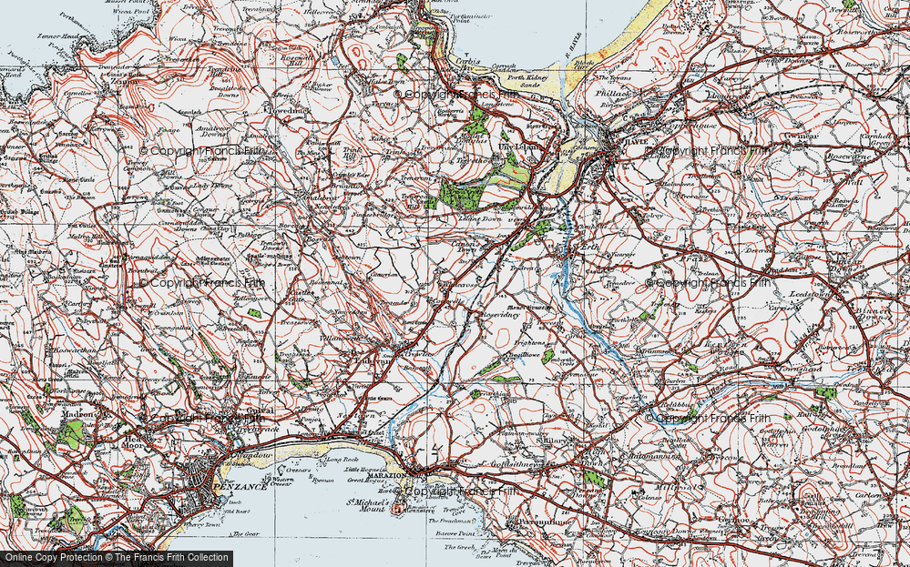 Old Map of Whitecross, 1919 in 1919