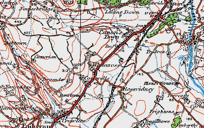 Old map of Whitecross in 1919