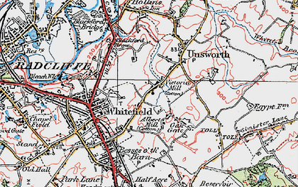 Old map of Whitefield in 1924
