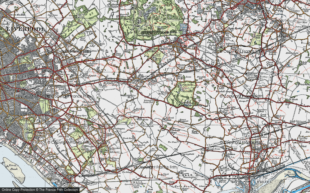 Old Map of Whitefield Lane End, 1923 in 1923