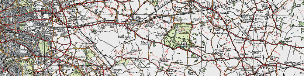Old map of Whitefield Lane End in 1923