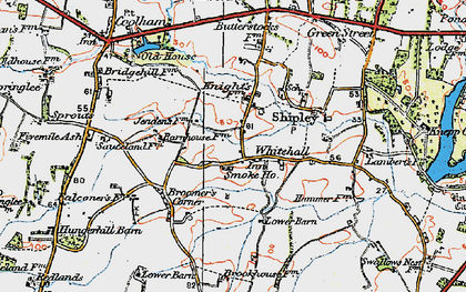 Old map of Whitehall in 1920