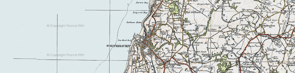 Old map of Whitehaven in 1925