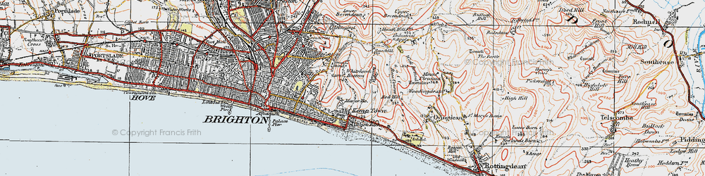 Old map of Whitehawk in 1920