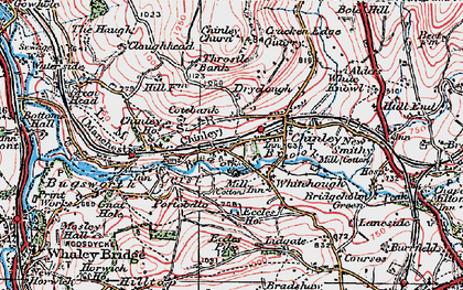 Old map of Whitehough in 1923