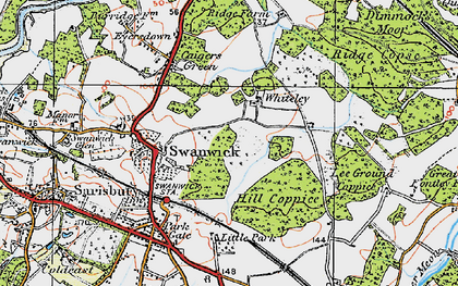 Old map of Whiteley in 1919