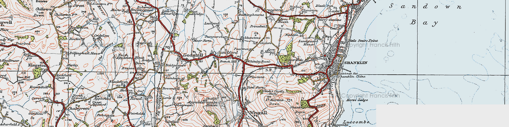 Old map of Whiteley Bank in 1919