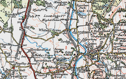 Old map of Whiteley Green in 1923