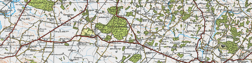 Old map of Whitesmith in 1920