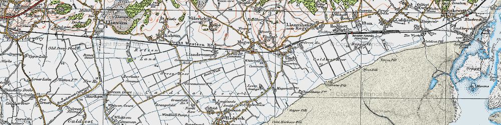 Old map of Whitewall Common in 1919