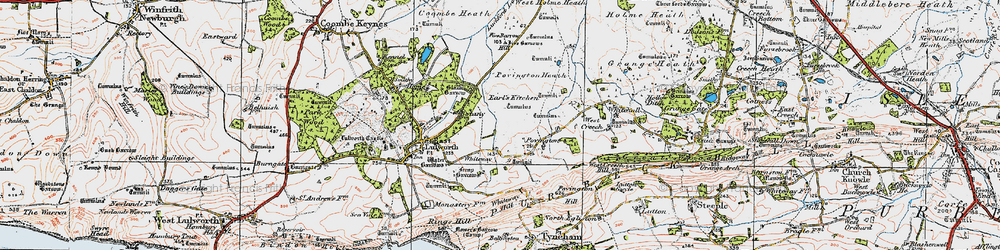 Old map of Whiteway Hill in 1919