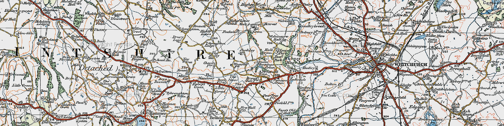 Old map of Whitewell in 1921