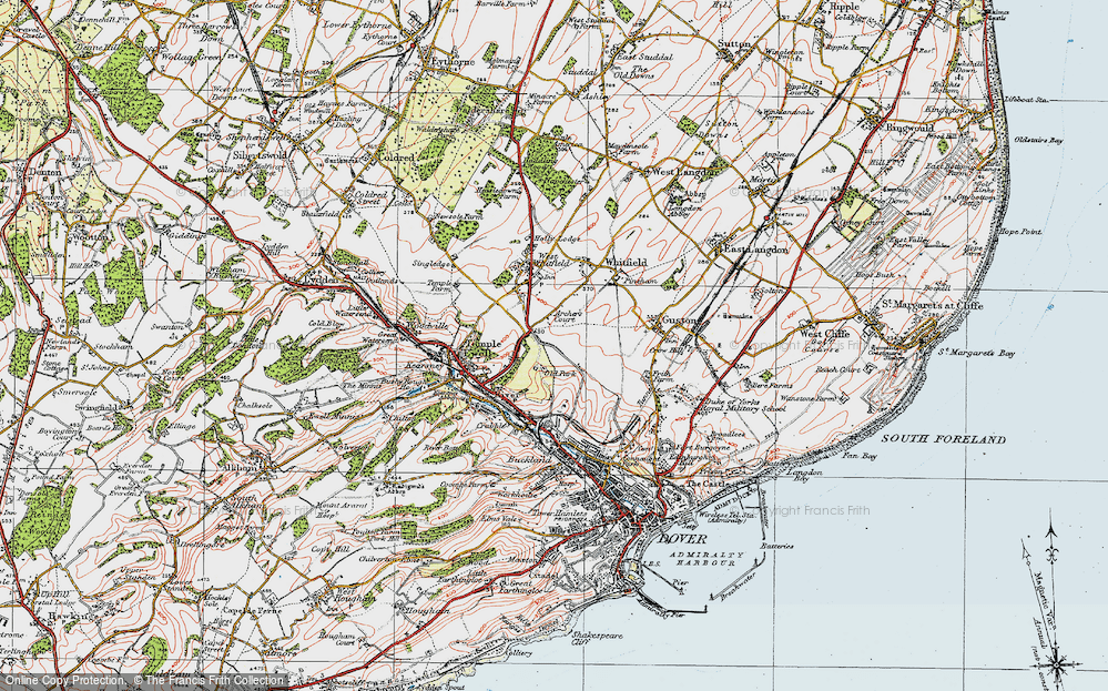 Old Map of Whitfield, 1920 in 1920