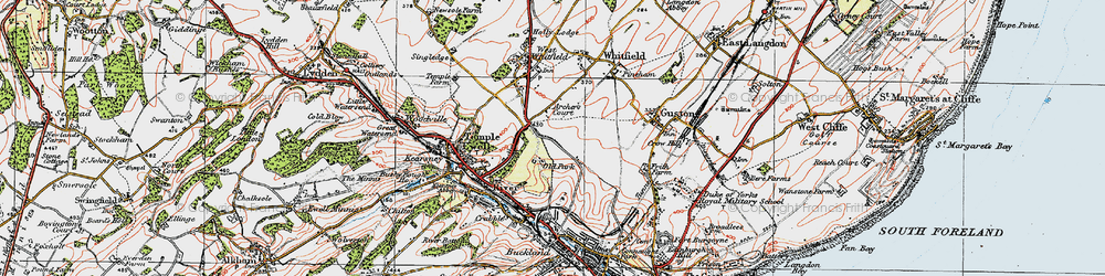 Old map of Whitfield in 1920