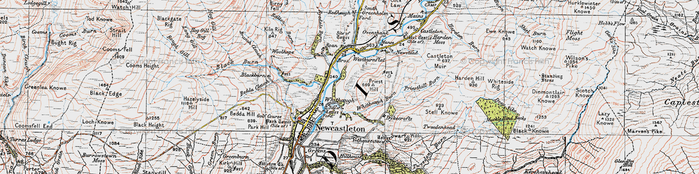 Old map of Birny Fell in 1925
