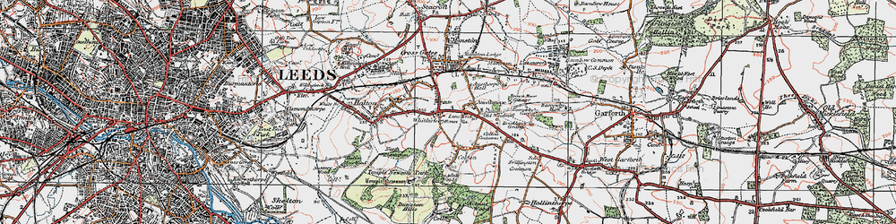Old map of Whitkirk in 1925