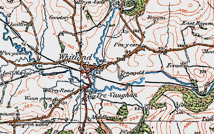Old map of Whitland in 1922