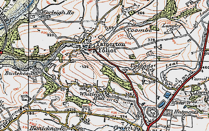 Old map of Whitleigh in 1919