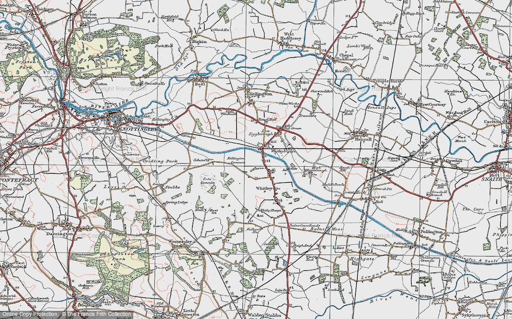 Old Map of Whitley Bridge, 1924 in 1924
