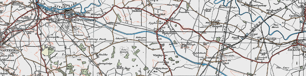 Old map of Whitley Bridge in 1924