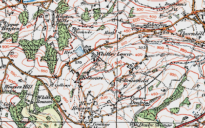 Old map of Whitley Lower in 1925