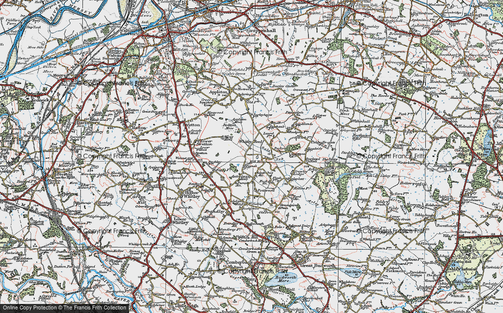 Old Map of Historic Map covering Antrobus Ho in 1923