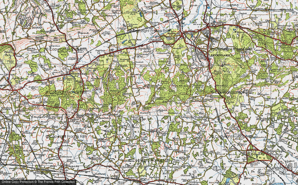 Old Map of Whitley Row, 1920 in 1920