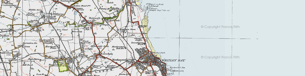 Old map of Whitley Sands in 1925