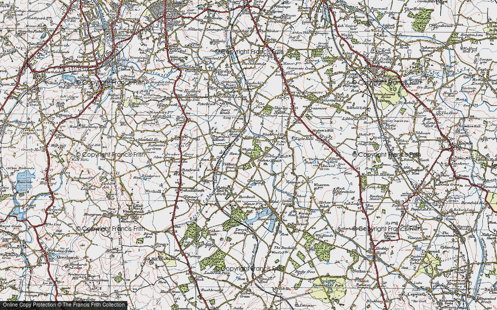 Old Map of Whitlock's End, 1921 in 1921