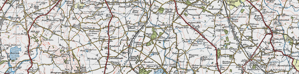 Old map of Whitlock's End in 1921