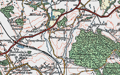 Old map of Whitmore in 1921