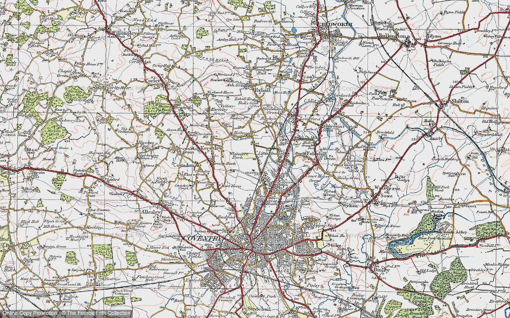 Old Map of Whitmore Park, 1920 in 1920