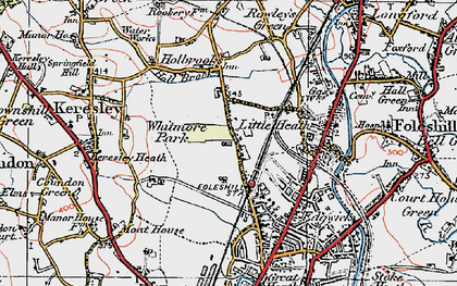 Old map of Whitmore Park in 1920