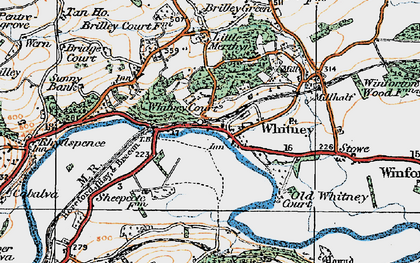 Old map of Whitney-on-Wye in 1919