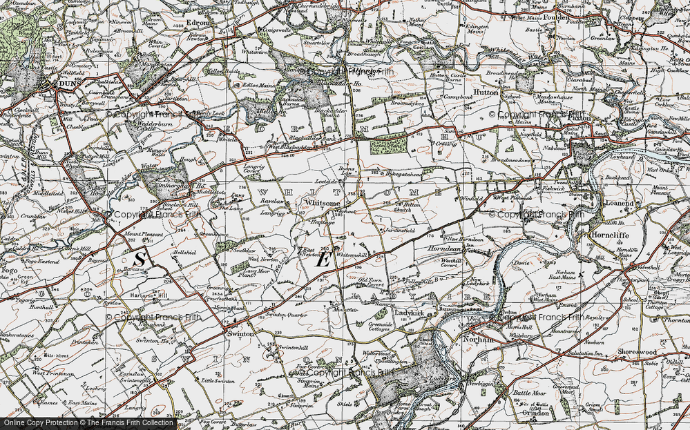 Old Map of Historic Map covering Blackadder Bank in 1926