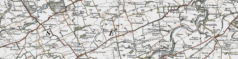 Old map of Whitsomehill in 1926