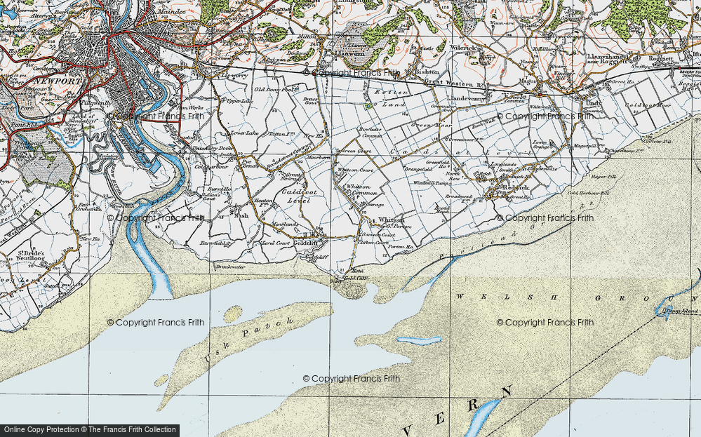 Old Map of Historic Map covering Bowleaze Common in 1919