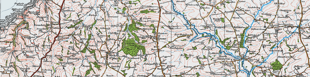 Old map of Willsworthy Cross in 1919