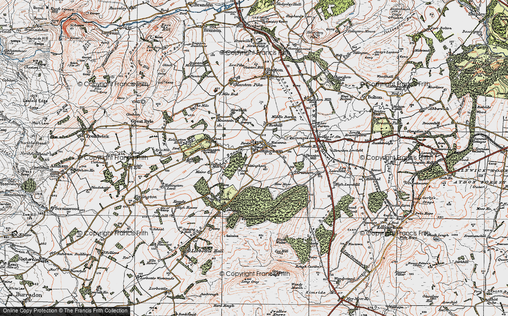 Old Map of Whittingham, 1925 in 1925