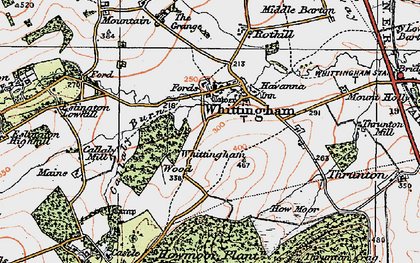 Old map of Whittingham in 1925